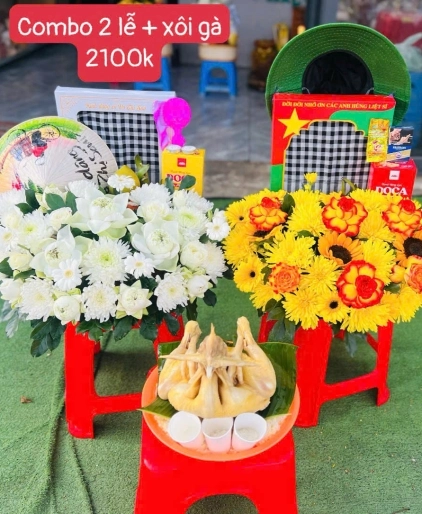 Combo 2 Mâm Lễ Cô Sáu và Chiến Sĩ Kèm Xôi Gà - Mẫu 48